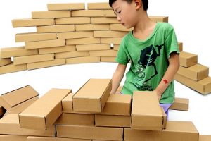 区角砖头纸盒纸板教程 积木城堡围墙纸盒 手工DIY环创材料包【视频&教程】