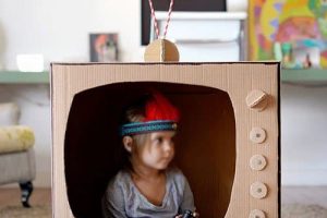 废纸箱DIY制作电视机