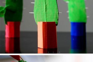 废纸板仙人掌手工制作过程