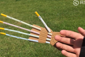 用吸管和纸板制作一个微型机器人的手臂