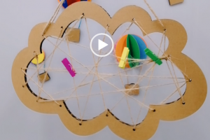 谷乐品环创创意环创云朵麻绳幼儿园教室儿童房间区角牌照片便签吊挂饰