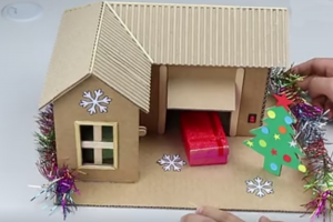 手工DIY 用纸板制作漂亮的小房子