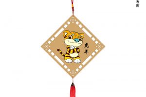 谷乐品环创手工正方形铜币镂空纸板创意定制瓦楞板吊饰艺术