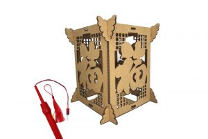 谷乐品幼儿园环创镂空福字灯笼纸板2022年元宵虎年美劳科创作业