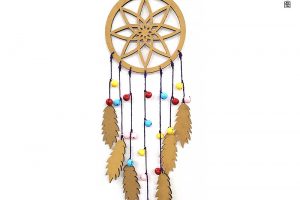 谷乐品环创幼儿园手工DIY圆形镂空吊饰装饰品手工艺术纸板捕梦网