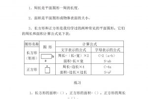 正方形、长方形的周长和面积的专项练习