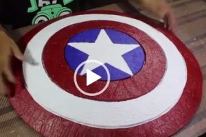 教程来了！用硬纸板手工制作美国队长的盾牌，这次学会了吧？