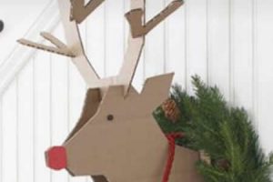 谷乐品原创环创手工DIY定制设计立体麋鹿头墙挂纸板圣诞节装饰【安装教程】