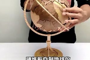 手工高手用纸板自制可动地球仪，一双巧手太厉害了！