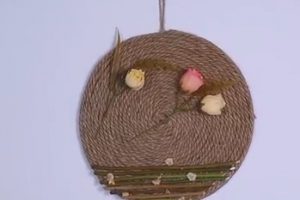 家中的旧麻绳别闲置，盘在硬纸板上粘树枝，妙用途真不错