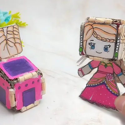 用纸板做迷你世界叶罗丽灵公主，有趣小机关变身，女生看了很喜欢