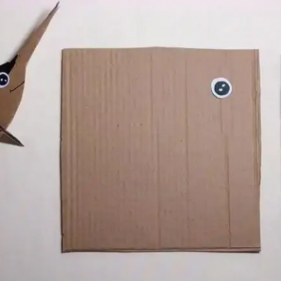 用废旧纸板制作一只可爱的金枪鱼-幼儿手工diy系列