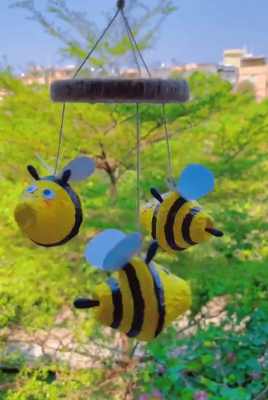 谷乐品环创手工材料DIY蛋托制作小蜜蜂手工