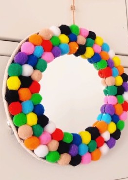 谷乐品环创手工材料DIY艺术创意之纸板同心圆小毛球，谷乐品环创素材网独家分享提供视频教程