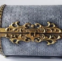 谷乐品环创手工材料DIY艺术创意之纸板复古箱子 二，谷乐品环创素材网独家分享提供视频教程