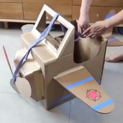 谷乐品环创手工材料DIY艺术创意之纸板大飞机，谷乐品环创素材网独家分享提供视频教程