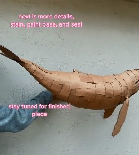 谷乐品环创手工材料DIY艺术创意之纸板立体海豚，谷乐品环创素材网独家分享提供视频教程