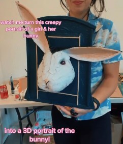 谷乐品环创手工材料DIY艺术创意之纸板立体墙面兔子，谷乐品环创素材网独家分享提供视频教程