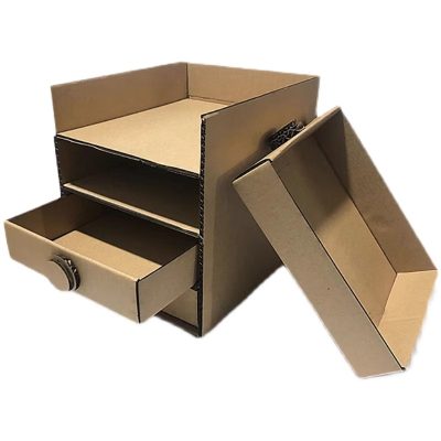 【立体抽屉收纳盒教程】谷乐品原创环创手工DIY材料包立体抽屉纸板小化妆台收纳盒定制