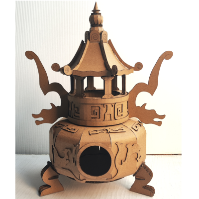 【欣赏】谷乐品环创手工材料原创纸板炼丹炉制作完成